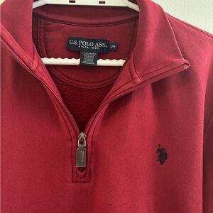 U.S. Polo Assn. Men's Wine Red Zip-Up Sweater